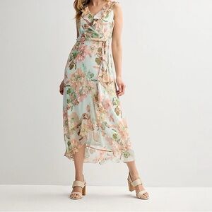 London Times Pink and Orange High Low Sundress